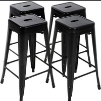 Black metal bar stools 4