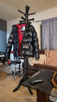 NEW $349 PAJAR CANADA Womens Size Large Puffer Jacket Shiny Blac