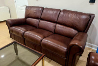 Natural leather sofa & chair 
