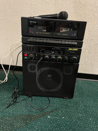 Karaoke machine with cassette player