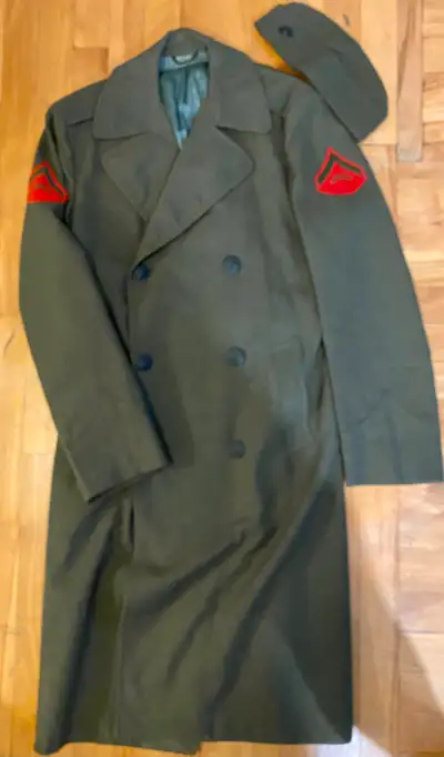 Manteau et calot Usmc Armée Army WwI WwII Guerre Ww1 Ww2
