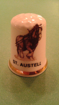 Porcelain Thimble from St Austell in Cornwall,England