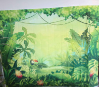 Toucan tropical rain forest vinyl backdrop