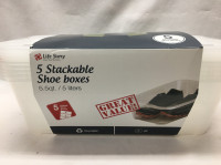 Life Story 5.5 Quart  Storage Shoe Box X 5