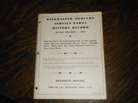 Kiekhaefer Mercury Outboard Motor Service Parts History Record