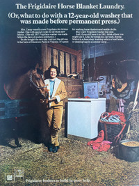 1969 Frigidaire Horse Blanket Laundry Original Ad