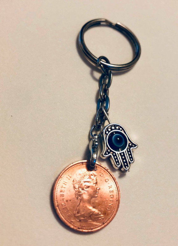 Lucky Canadian Penny with Evil Eye, Hamsa or Birthstone Charm in Jewellery & Watches in Mississauga / Peel Region - Image 3