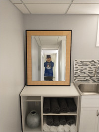 Wood framed mirror