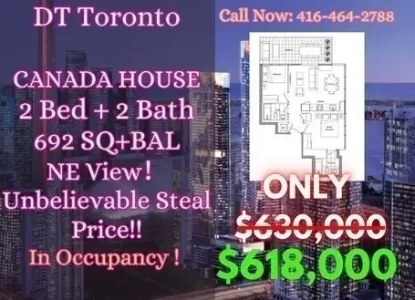Last Chance! 2B2B Canada House Lake & City Views ONLY $618k!!