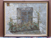 Laurence peinture tableau huile fenêtre mur pinceau fleur