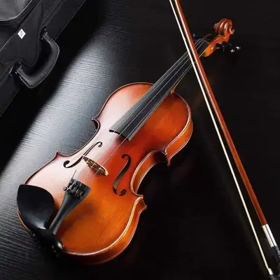 Complete acoustic violin outfit with case. Includes violin, bow, case, rosin, tuner, shoulder rest,...