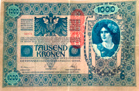 Antiquité 1902 Collection Billet Austro-Hongrois 1000 couronnes