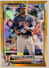 2021 BOWMAN CHROME *GOLD REFRACTORS* #26 YORDAN ALVAREZ/50