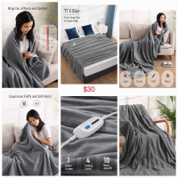 New comforters, heated weighted blankets, matress pads clearance