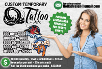 Tattoos Temporary custom of company logo, design fake tattoo