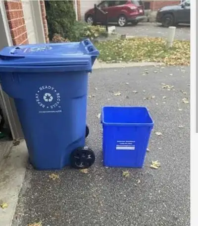 Blue herby curby recycling bins with wheels , View more