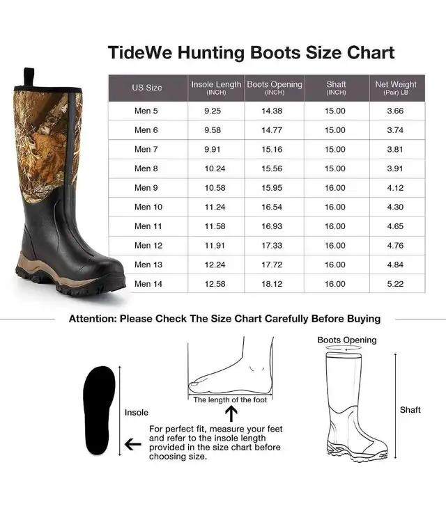 TideWe Hunting Boots for Men, Insulated Waterproof Durable, 12 in Fishing, Camping & Outdoors in City of Toronto - Image 8
