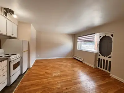 Clean and bright bachelor apartment in a well-managed building near Downtown. Convenient transit acc...