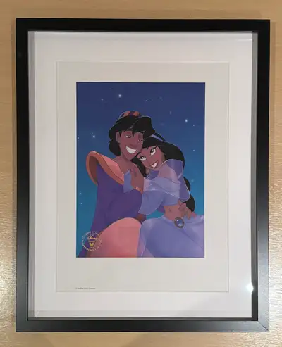 Disney Aladdin & Jasmine 1993 Lithograph, View more