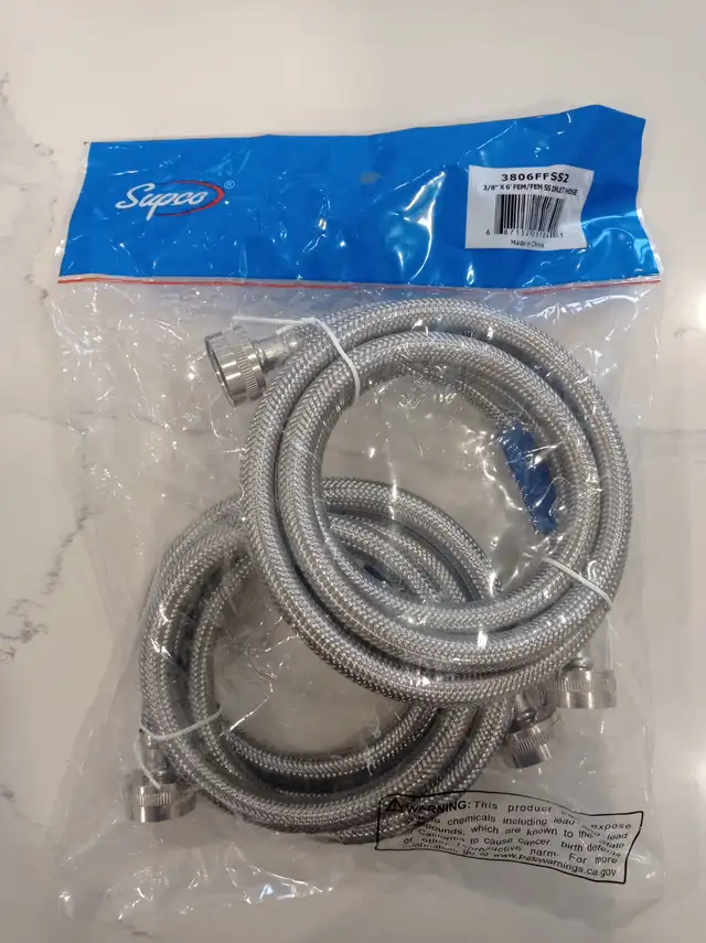 New Supco Stainless Steel Washer Inlet Hoses 2pc (6ft each) in Washers & Dryers in Oakville / Halton Region - Image 3