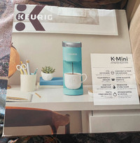 Keurig Mini coffee machine. New. In box. Turquoise.