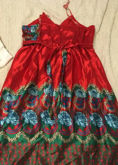Red summer dress, View more