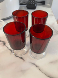 Wine & shot glasses & vase
