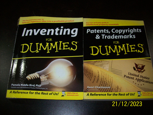 Books for dummies (Inventing) and( Patents) in Non-fiction in Cornwall