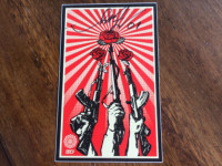 Shepard Fairey signed OBEY sticker of the iconic artist