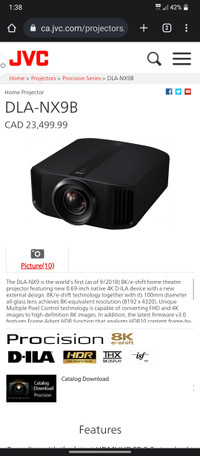 Jvc Dla-nx9b 8k projector