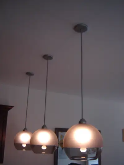 A Beautiful Set Of 3 Stylish Pendant Lamps, View more