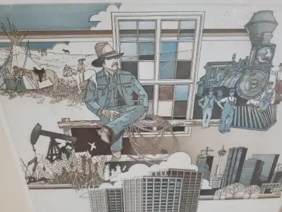 Pen & Ink drawing - Calgary/Alberta Then & Now, View more