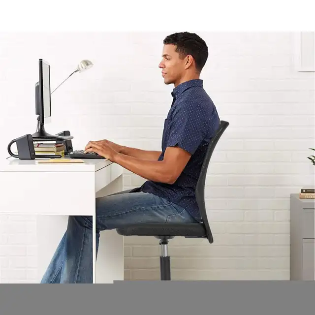 OffiClever Ergonomic Office Back Rolling Swivel Chair, Black in Chairs & Recliners in Markham / York Region - Image 9