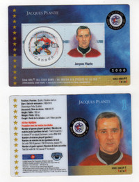 CARTE DE HOCKEY JACQUES PLANTE POSTE CANADA TIMBRE PLASTIFIÉ