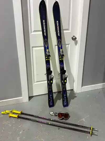 Rossignol CUT 10.4 150cm Ski Set w/ Poles & Goggles, View more