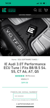 Audi 3.0t stage 1 tune , C7 , A6 , A7, S5 , S4