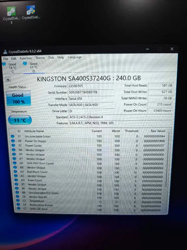 4x 240GB SSDs, 4x 120GB SSDs (Kingston)63235041095043122