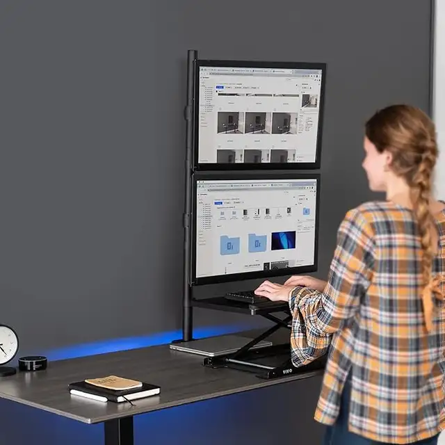Extra Tall Vertically Stacked Dual Monitor Stand - STAND-V012T in General Electronics in Burnaby/New Westminster - Image 6