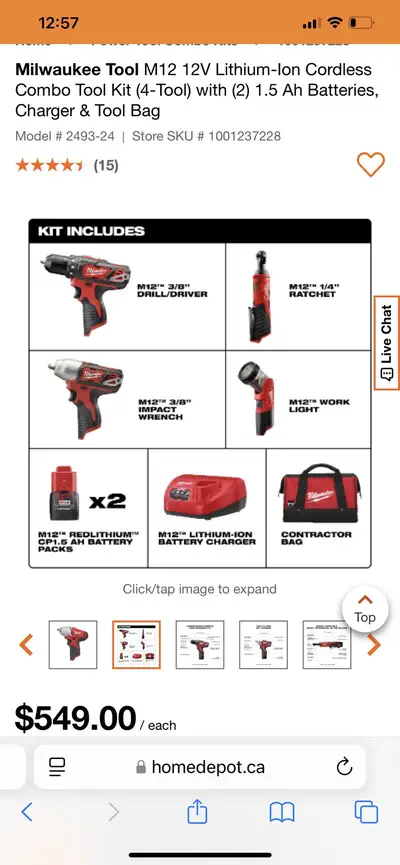 Milwaukee Tool M12 12V Lithium-Ion Cordless Combo Tool Kit (4-To, View more