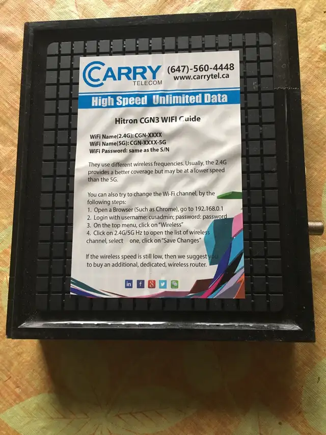 Hitron CGN3 Cable Modem