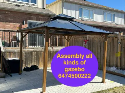 We assemble and dismantle the gazebo, moving it, install the shed, and build bases from concrete til...
