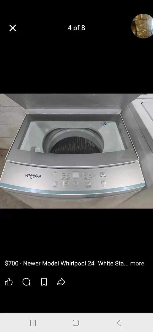 whirlpool 24 w stackable 2 in 1 washer ELECTRIC dryer  in Washers & Dryers in Mississauga / Peel Region - Image 4