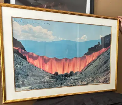 Rare Valley Curtain Litho Signed - 37 3/8 by 23 3/8, View more