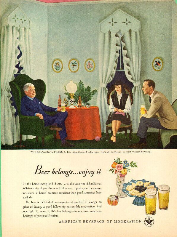 Large 1947 original full-page, Beer Belongs print ad in Arts & Collectibles in Dartmouth