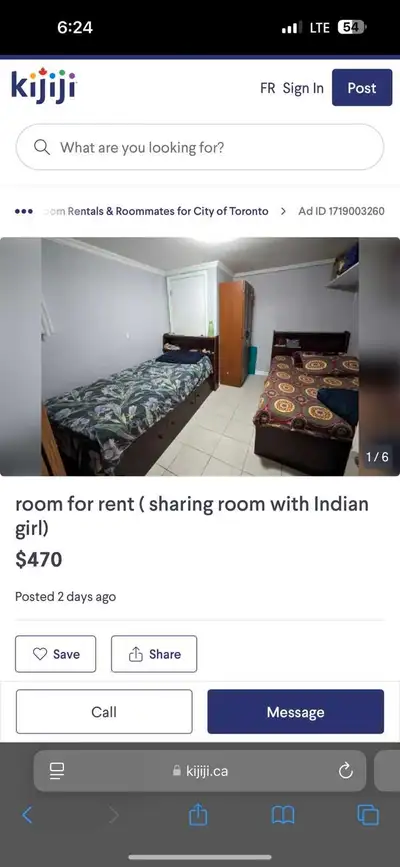 room for rent ( sharing room with Indian girls )