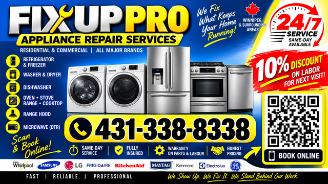 Appliance Repair Winnipeg | Washer, Dryer, Fridge, Oven & More)