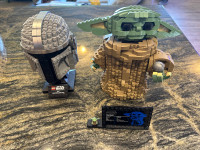 Lego Star Wars The Mandalorian Helmet 75328 and The Child 75318