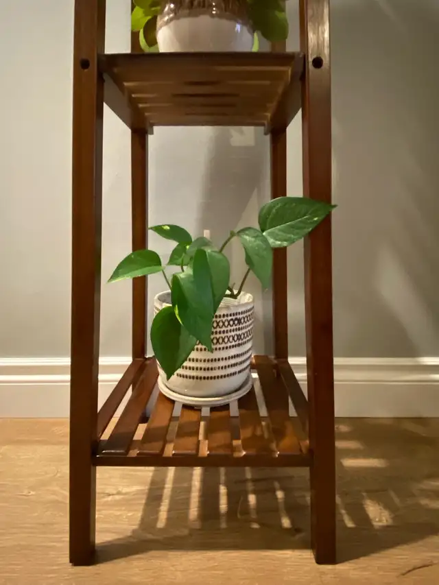 Beautiful bamboo three tiered plant stand in Bookcases & Shelving Units in Edmonton - Image 3