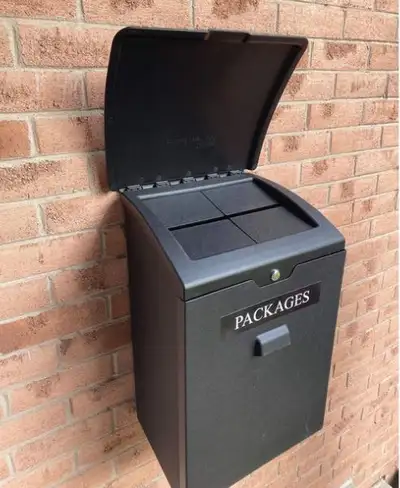 Keep your parcels safe from theft! This waterproof parcel box allows packages up to 12 by 16 by 8 in...
