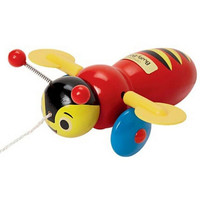 Genuine Vintage Buzzy Bee Wooden Pull Toy Collectible
